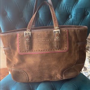 Vintage Coach Suede Handbag